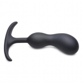 Черный массажер простаты с утяжелителями Premium Silicone Weighted Prostate Plug Medium - 16,3 см. - XR Brands - в Златоусте купить с доставкой