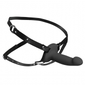Черный полый страпон с вибрацией 2’’ Erection 28X Smooth Vibrating Silicone Penis Sheath - XR Brands - купить с доставкой в Златоусте