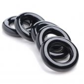 Комплект из 5 черных эрекционных колец для мошонки Ring Master Custom Ball Stretcher Kit - XR Brands - в Златоусте купить с доставкой