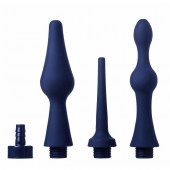 Набор из 3 универсальных насадок для анального душа Universal 3 Piece Silicone Enema Attachment Set - XR Brands - купить с доставкой в Златоусте