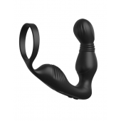 Черный вибростимулятор простаты с эрекционным кольцом Ass-Gasm Pro P-Spot Milker - Pipedream - в Златоусте купить с доставкой