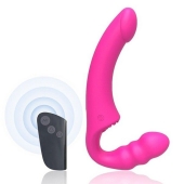 Розовый безремневой страпон Straples Strap-On Dildo - Erokay - купить с доставкой в Златоусте