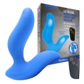 Синий вибромассажер простаты 3,5’’ Remote Control Curve P-spot Massager - 12 см. - Erokay - в Златоусте купить с доставкой