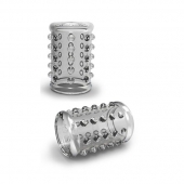 Прозрачная насадка на пенис с шишечками STAY HARD COCK SLEEVE 02 CLEAR - Blush Novelties - в Златоусте купить с доставкой