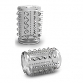 Прозрачная насадка с шипами и шишечками STAY HARD COCK SLEEVE 03 CLEAR - Blush Novelties - в Златоусте купить с доставкой