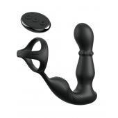 Черный вибростимулятор простаты с кольцом Ass-gasm Slide   Glide - Pipedream - в Златоусте купить с доставкой