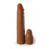 Коричневая насадка на член 2  Silicone X-tension - 20,3 см. - Pipedream - в Златоусте купить с доставкой