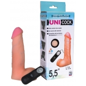 Фаллическая насадка Харнесс UNICOCK 5,5  с вибрацией - 17 см. - LOVETOY (А-Полимер) - купить с доставкой в Златоусте