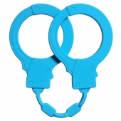 Голубые силиконовые наручники Stretchy Cuffs Turquoise - Lola Games - купить с доставкой в Златоусте