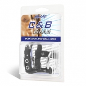 Утяжка на пенис на замочке Duo Cock And Ball Lock - BlueLine - купить с доставкой в Златоусте