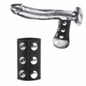 Чёрная утяжка на кнопках 100% PVC STRAP WITH METAL SNAP - BlueLine - купить с доставкой в Златоусте