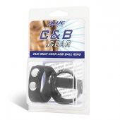 Утяжка на пенис с клёпками Duo Snap Cock And Ball Ring - BlueLine - купить с доставкой в Златоусте