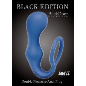 Синее эрекционное кольцо с анальной пробкой Double Pleasure Anal Plug - Lola Games - в Златоусте купить с доставкой