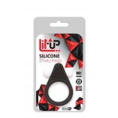 Чёрное эрекционное кольцо LIT-UP SILICONE STIMU RING 1 BLACK - Dream Toys - в Златоусте купить с доставкой