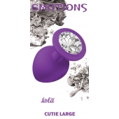 Большая фиолетовая анальная пробка Emotions Cutie Large с прозрачным кристаллом - 10 см. - Lola Games - купить с доставкой в Златоусте