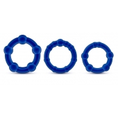 Набор из 3 синих эрекционных колец Stay Hard Beaded Cockrings - Blush Novelties - в Златоусте купить с доставкой