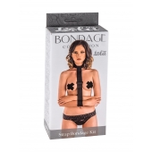Ошейник с длинной лентой и наручниками Strap Bondage Kit Plus Size - Lola Games - купить с доставкой в Златоусте