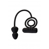 Чёрное эрекционное кольцо с вибропулькой и анальным хвостом - Erotist Adult Toys - в Златоусте купить с доставкой