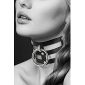Чёрный тройной чокер с большим кольцом - Bijoux Pour Toi - купить с доставкой в Златоусте