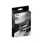 Чёрный тройной чокер с большим кольцом - Bijoux Pour Toi - купить с доставкой в Златоусте