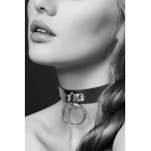 Узенький ошейник из полиуретана с кольцом - Bijoux Pour Toi - купить с доставкой в Златоусте