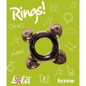 Чёрное эрекционное кольцо Rings Screw - Lola Games - в Златоусте купить с доставкой