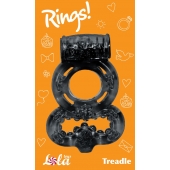 Чёрное эрекционное кольцо Rings Treadle с подхватом - Lola Games - в Златоусте купить с доставкой