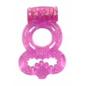 Розовое эрекционное кольцо Rings Treadle с подхватом - Lola Games - в Златоусте купить с доставкой