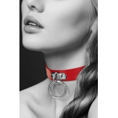 Красный узенький чокер с кольцом - Bijoux Pour Toi - купить с доставкой в Златоусте