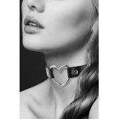 Чёрный чокер с кольцом в форме сердца - Bijoux Pour Toi - купить с доставкой в Златоусте