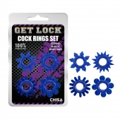 Набор из 4 синих колец Get Lock - Chisa - в Златоусте купить с доставкой