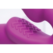 Ярко-розовый безремневой вибрострапон Evoke Vibrating Strapless Silicone Strap-on Dildo - XR Brands - купить с доставкой в Златоусте