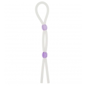 Прозрачное эрекционное кольцо-лассо SILICONE LASSO COCK RING DUAL BEADS - NMC - в Златоусте купить с доставкой
