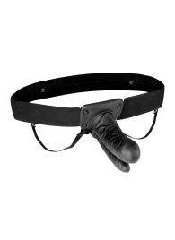 Полый страпон с двумя отростками и вибрацией Unisex Vibrating Hollow Strap-On Double Penetrating Dildo - 17,8 см. - Lux Fetish - купить с доставкой в Златоусте