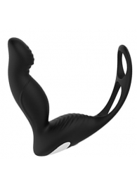 Черный вибромассажер простаты P-PLEASER W ERECTION ENHANCE - Dream Toys - в Златоусте купить с доставкой