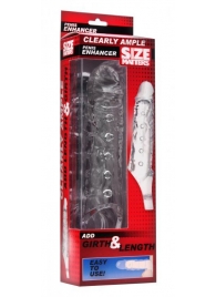 Прозразная закрытая насадка на пенис с поддержкой мошонки Clearly Ample Penis Enhancer - 22 см. - XR Brands - в Златоусте купить с доставкой