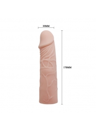 Закрытая телесная насадка-фаллос - 17 см. - Sex Expert - в Златоусте купить с доставкой