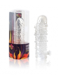 Закрытая прозрачная рельефная насадка Crystal sleeve - 13 см. - Erowoman-Eroman - в Златоусте купить с доставкой