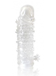 Закрытая прозрачная рельефная насадка Crystal sleeve - 13 см. - Erowoman-Eroman - в Златоусте купить с доставкой