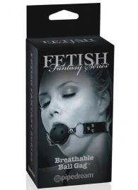 Черный кляп с дырочками Breathable Ball Gag - Pipedream - купить с доставкой в Златоусте
