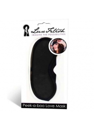 Черная маска на глаза Peek-a-Boo - Lux Fetish - купить с доставкой в Златоусте