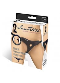 Черные плюшевые трусики для страпона - Lux Fetish - купить с доставкой в Златоусте
