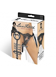 Черные трусики для страпона из патентованной кожи - Lux Fetish - купить с доставкой в Златоусте