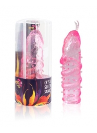 Закрытая рельефная насадка Crystal sleeve snakes в виде змеи с усиками - 14 см. - Erowoman-Eroman - в Златоусте купить с доставкой