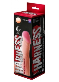 Телесная реалистичная насадка на Harness с коннектором BLACK LINE - 17 см. - LOVETOY (А-Полимер) - купить с доставкой в Златоусте