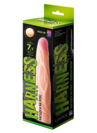 Телесная насадка с венками на Harness с коннектором GREEN LINE - 18 см. - LOVETOY (А-Полимер) - купить с доставкой в Златоусте