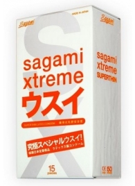 Ультратонкие презервативы Sagami Xtreme SUPERTHIN - 15 шт. - Sagami - купить с доставкой в Златоусте