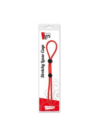 Красное лассо на пенис с двумя бусинами STRETCHY LASSO CAGE - Dream Toys - в Златоусте купить с доставкой