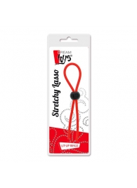Красное эрекционное лассо с одной бусиной-утяжкой STRETCHY THIN LASSO - Dream Toys - в Златоусте купить с доставкой