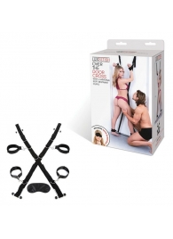 Чёрный набор для фиксации у двери - Lux Fetish - купить с доставкой в Златоусте